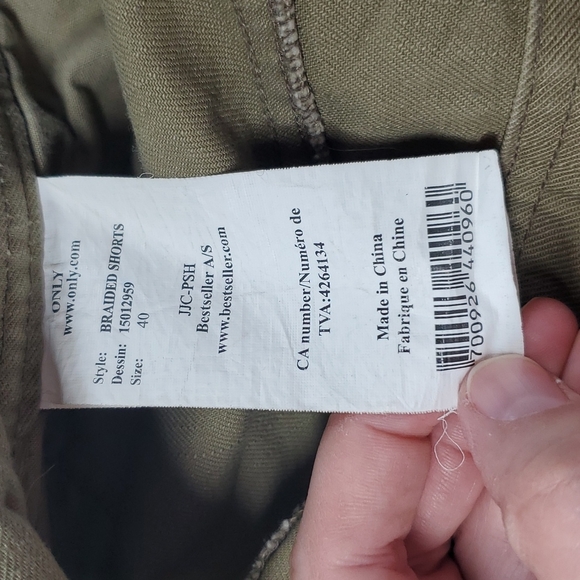 Only Limitless Foldover Army Sage Green Braided Belt Shorts - Picture 11 of 12